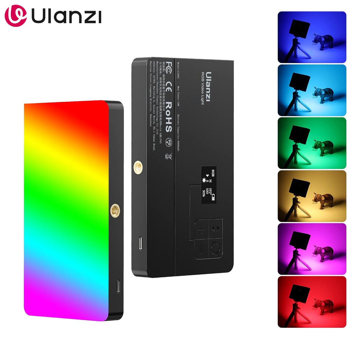 Video Light Panel Led - ULANZI LT002 RGB Lampa Wideo, Przenośny