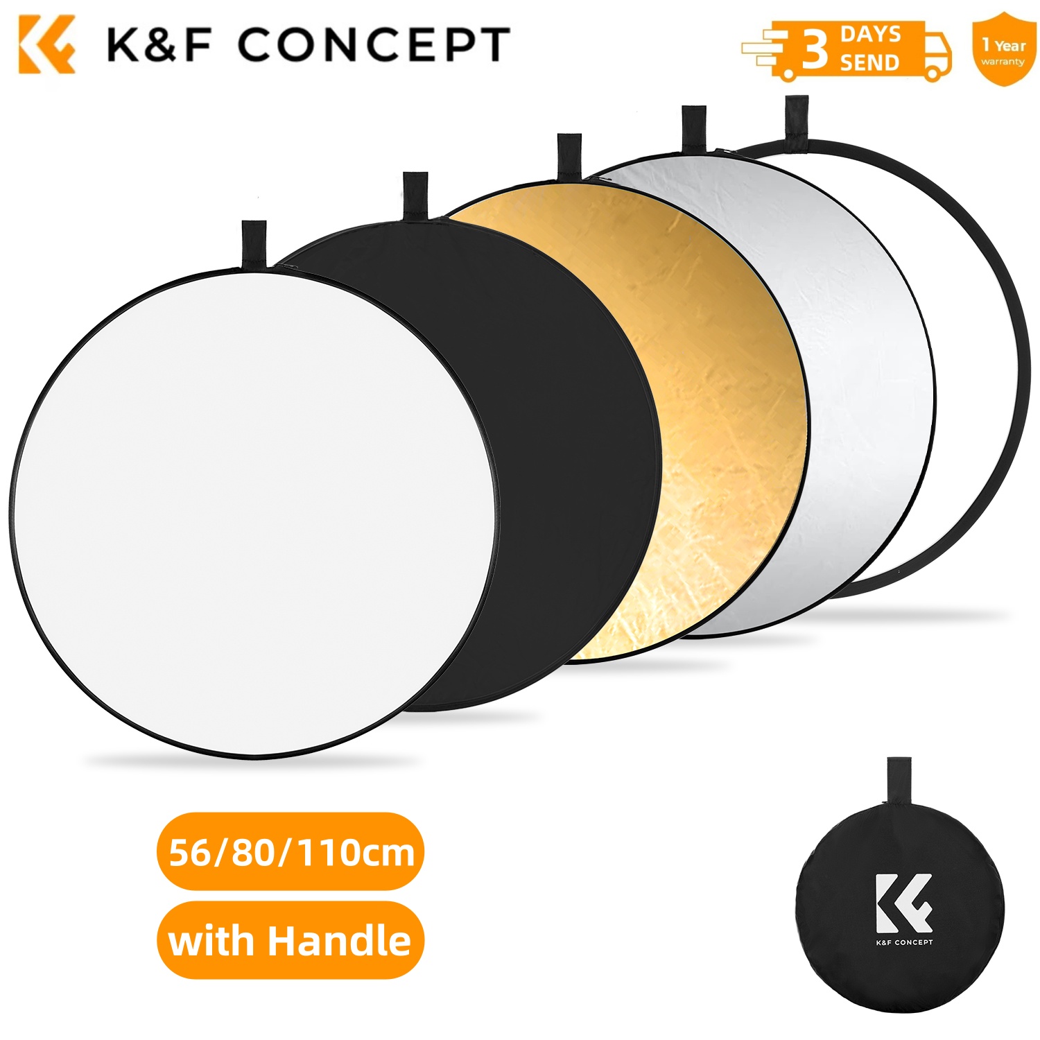 Photography Lighting Reflectors - K&F CONCEPT 56/80/110cm 5-w-1 Fotograficzny Namiot