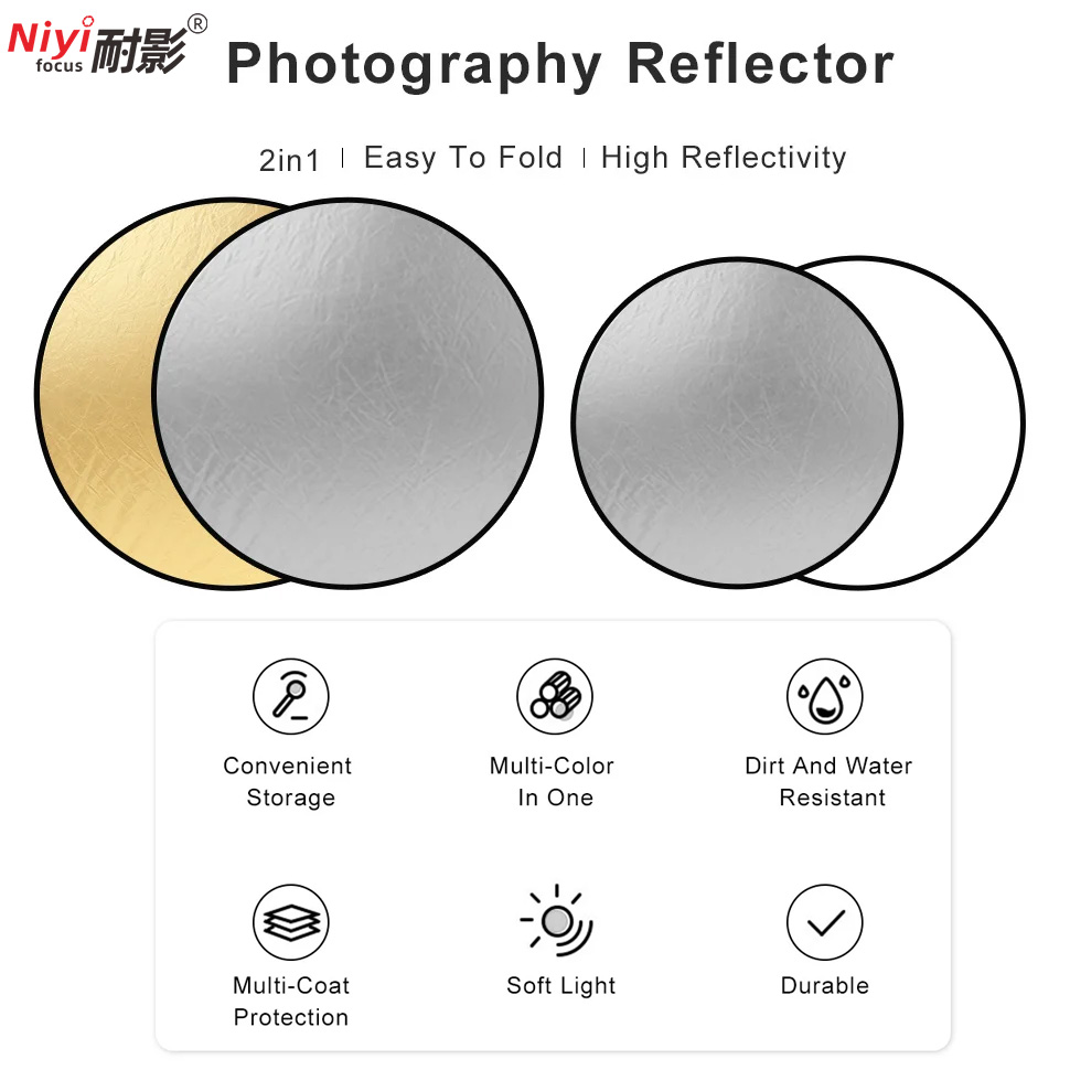 Okrągły przenośny reflektor 2w – Photography Lighting Reflectors recenzja i cena