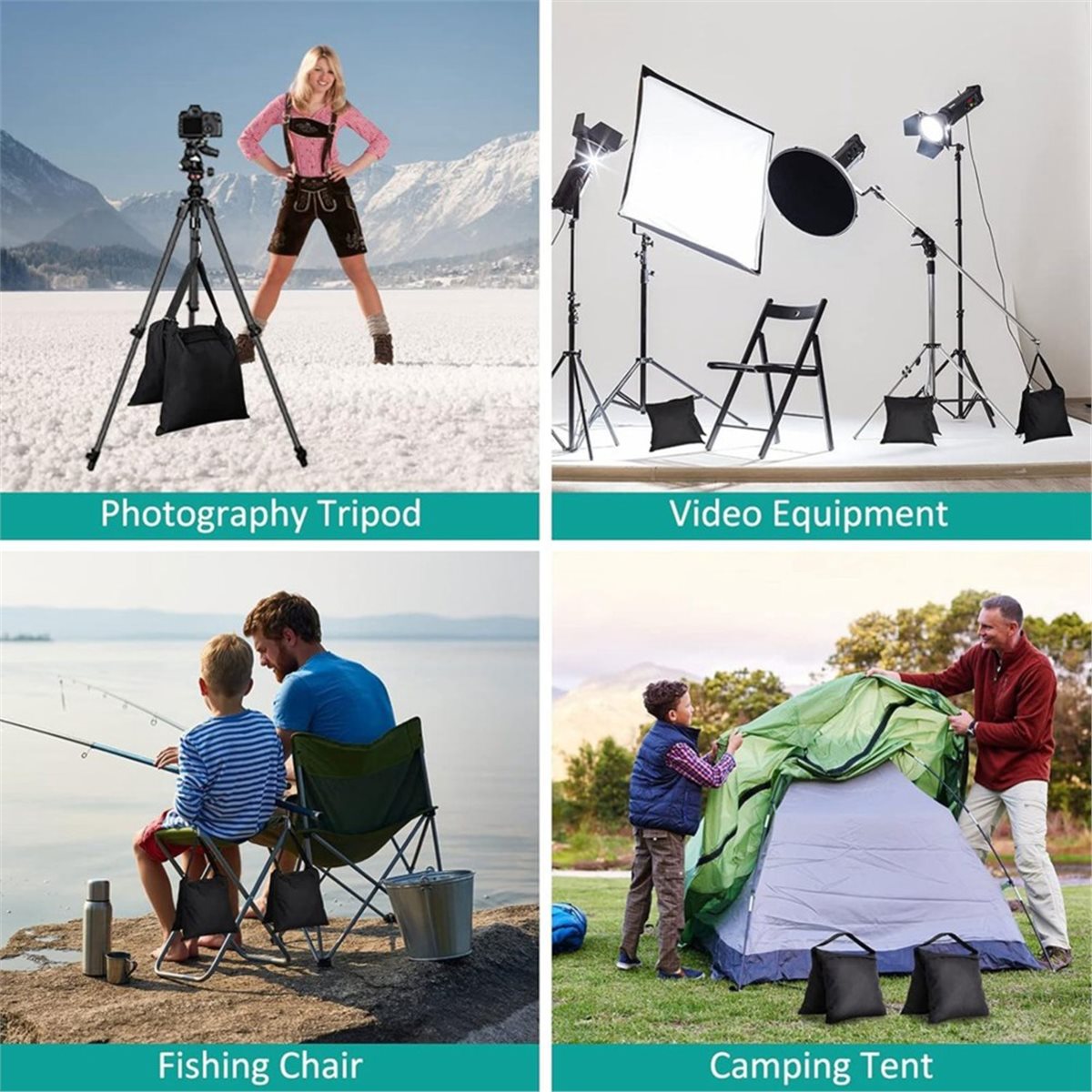 8 sztuk worków z piaskiem, wor – Photography Lighting Weight Bags recenzja i cena