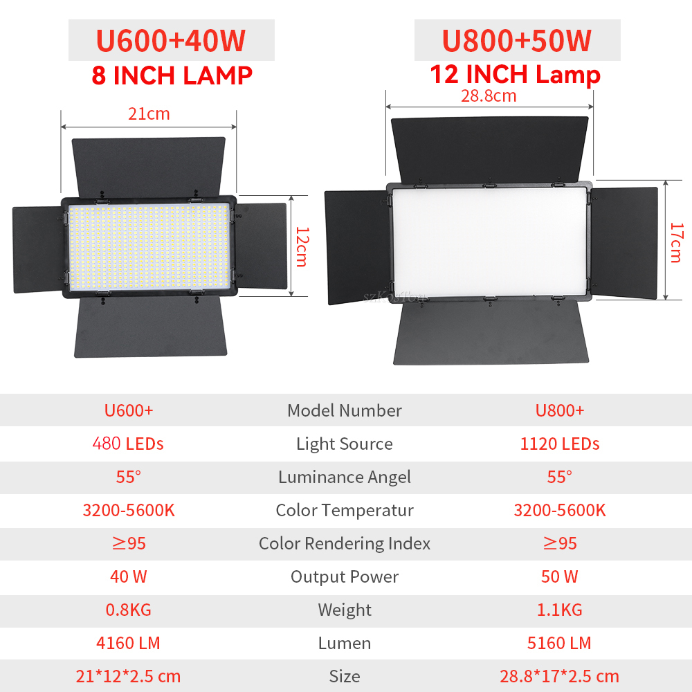 U800 U600 LED Photo Studio Vid – Video Light Panel Led recenzja i cena
